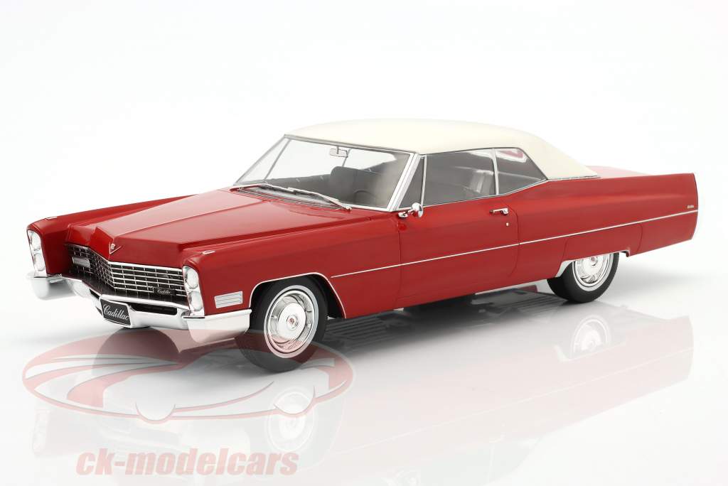 Cadillac DeVille Med blød top Byggeår 1967 rød 1:18 KK-Scale