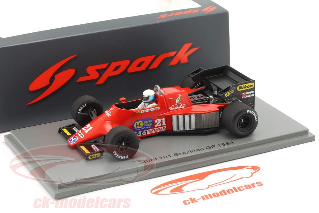Mauro Baldi Spirit 101 #21 brasiliansk GP formel 1 1984 1:43 Spark