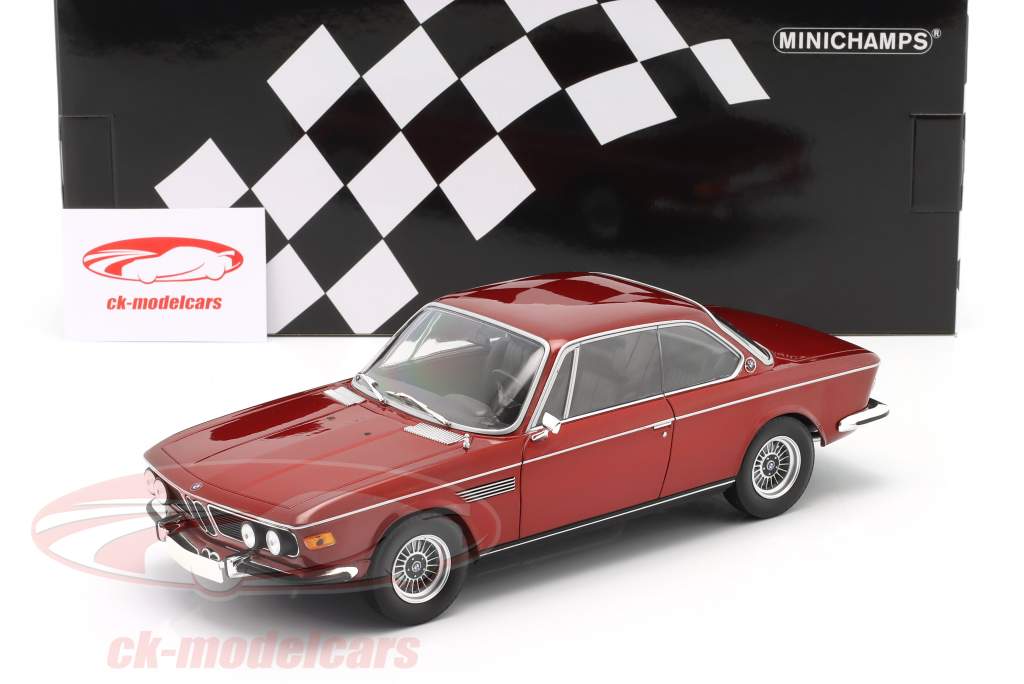 BMW 3.0 CSI Byggeår 1971 rød metallisk 1:18 Minichamps