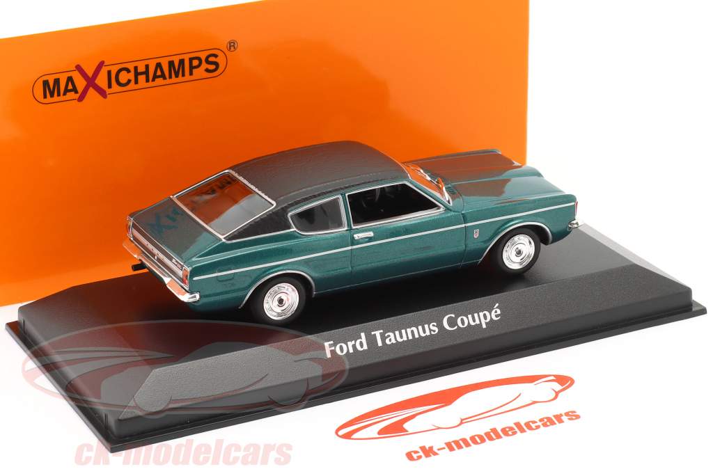 Ford Taunus Coupe ano de construção 1970 verde metálico 1:43 Minichamps