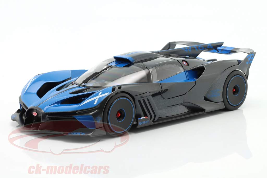 Bugatti Bolide W16.4 Baujahr 2020 blau / carbon 1:18 Bburago