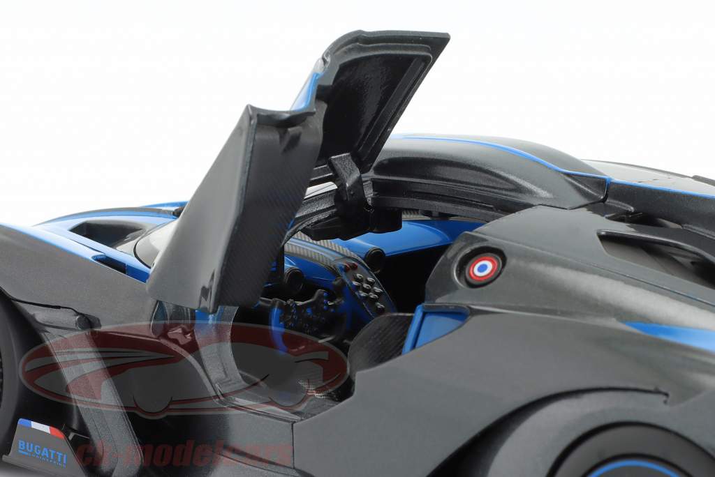 Bugatti Bolide W16.4 Byggeår 2020 blå / kulstof 1:18 Bburago