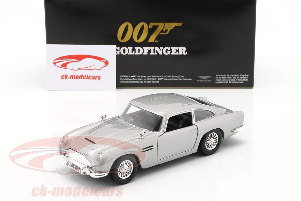 Aston Martin DB5 RHD Film James Bond Goldfinger (1964) silber 1:24 MotorMax
