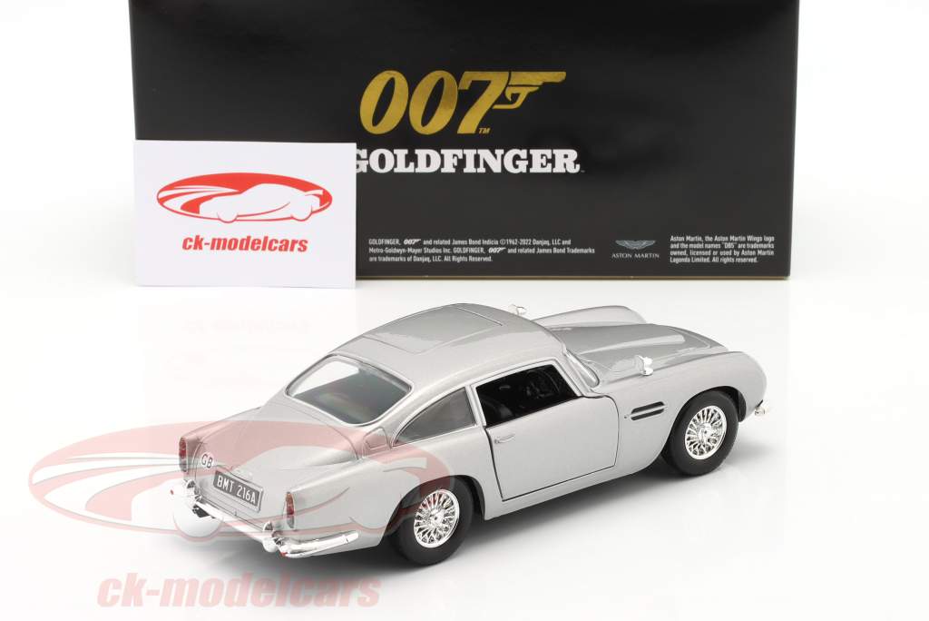 Aston Martin DB5 RHD Film James Bond Goldfinger (1964) zilver 1:24 MotorMax