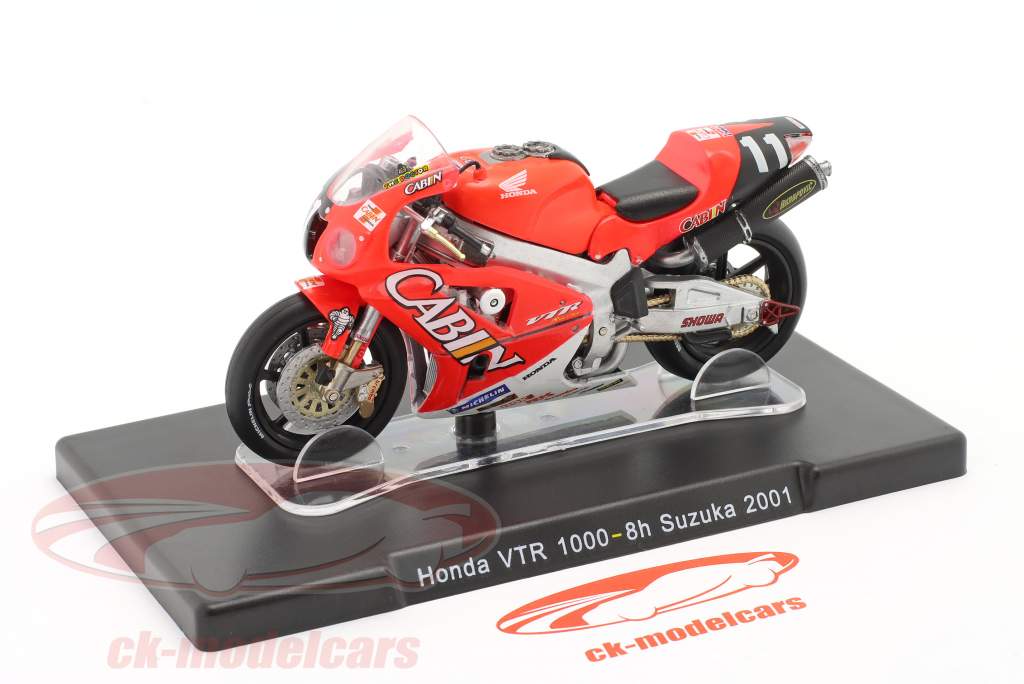 V. Rossi Honda VTR 1000 #11 ganador 8h Suzuka MotoGP Campeón mundial 2001 1:18 Altaya