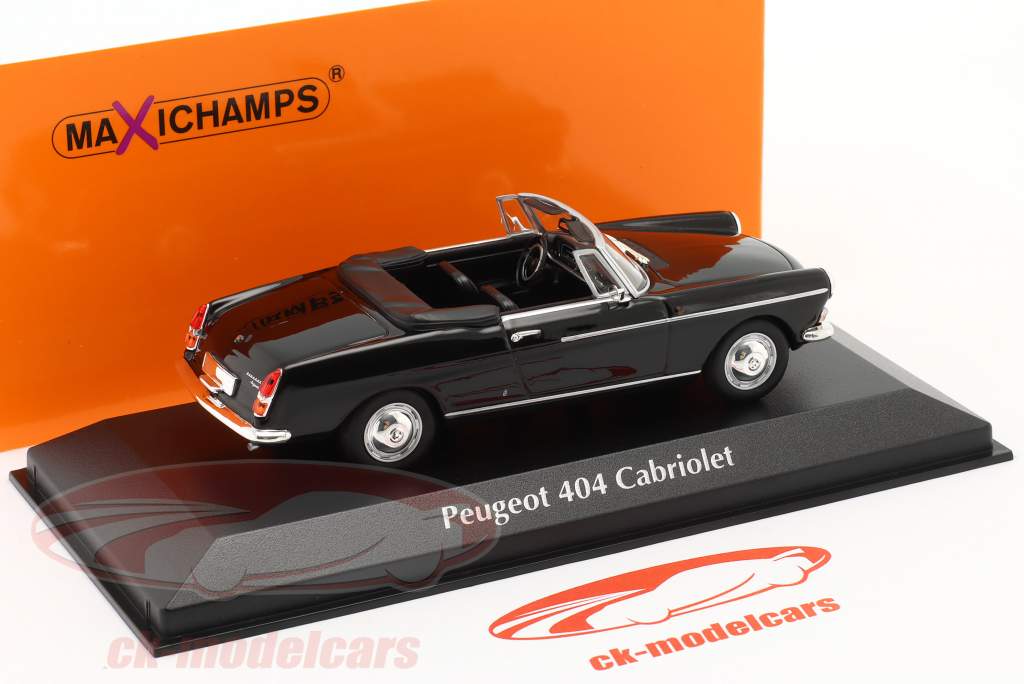 Peugeot 404 cabriolet Byggeår 1962 sort 1:43 Minichamps