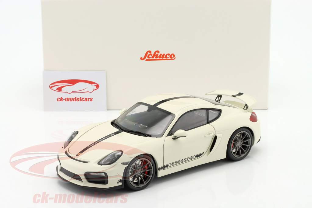 Porsche Cayman GT4 Byggeår 2015 hvid 1:18 Schuco