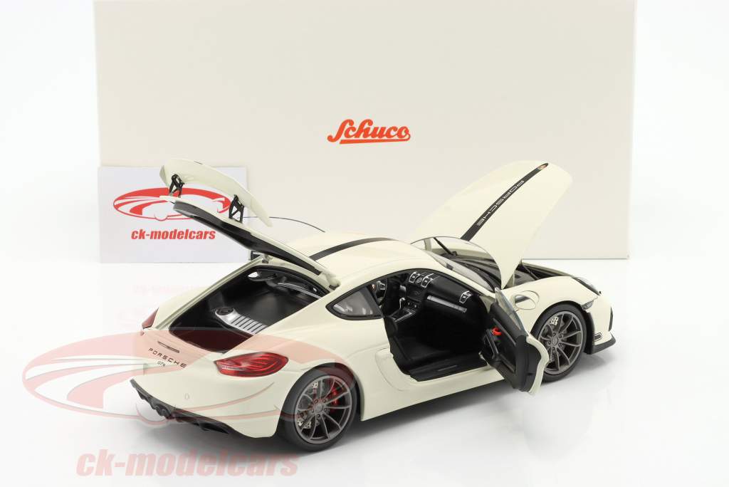 Porsche Cayman GT4 Baujahr 2015 weiß 1:18 Schuco 