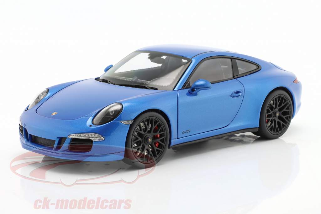 Porsche 911 (991) Carrera GTS Coupe Byggeår 2014 blå metallisk 1:18 Schuco