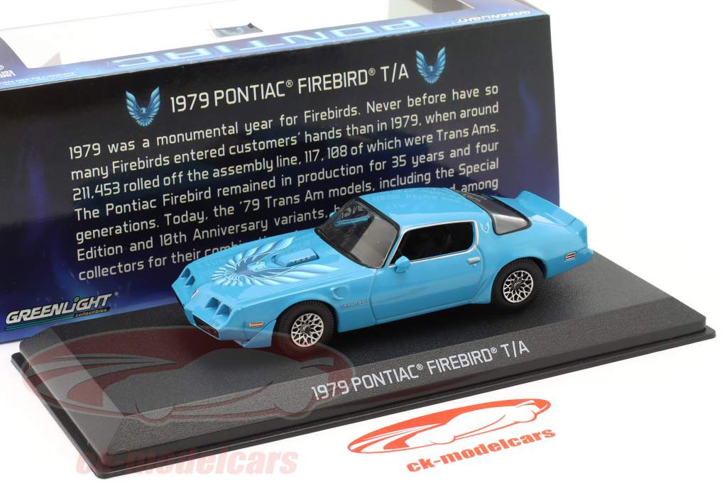 Pontiac Firebird Trans Am Année de construction 1979 bleu 1:43 Greenlight