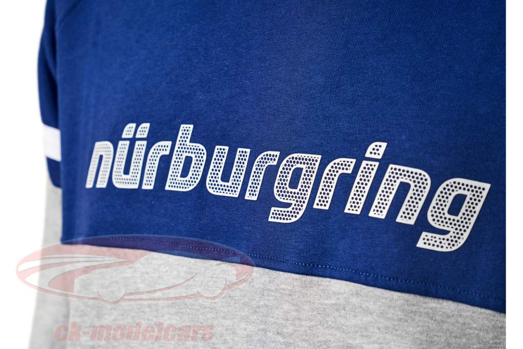 Nürburgring Pullover con cappuccio Challenge blu / grigio melange