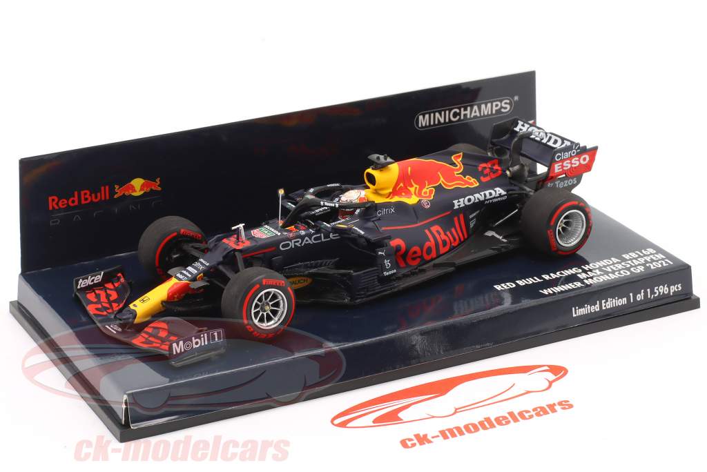 Max Verstappen Red Bull RB16B #33 ganador Mónaco GP fórmula 1 Campeón mundial 2021 1:43 Minichamps