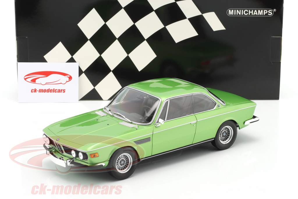 BMW 3.0 CSI Byggeår 1971 grøn metallisk 1:18 Minichamps
