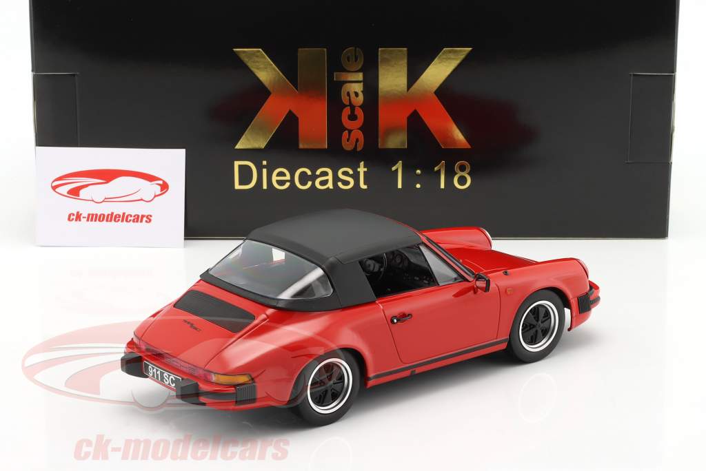 Porsche 911 SC cabriolet Byggeår 1983 rød 1:18 KK-Scale