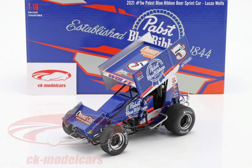 Sprint Car Pabst Blue Ribbon Beer 2021 #5 Lucas Wolfe 1:18 GMP