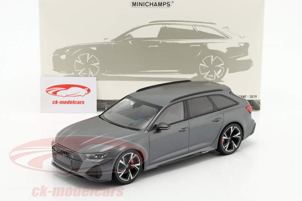 Audi RS 6 Avant (C8) Ano de construção 2019 esteira cinza 1:18 Minichamps