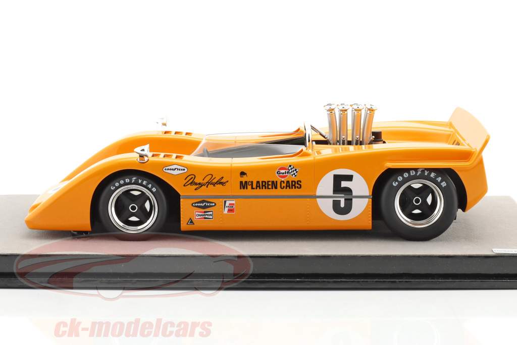 McLaren M8A #5 vinder Road America Can-Am Champion 1968 D. Hulme 1:18 Tecnomodel