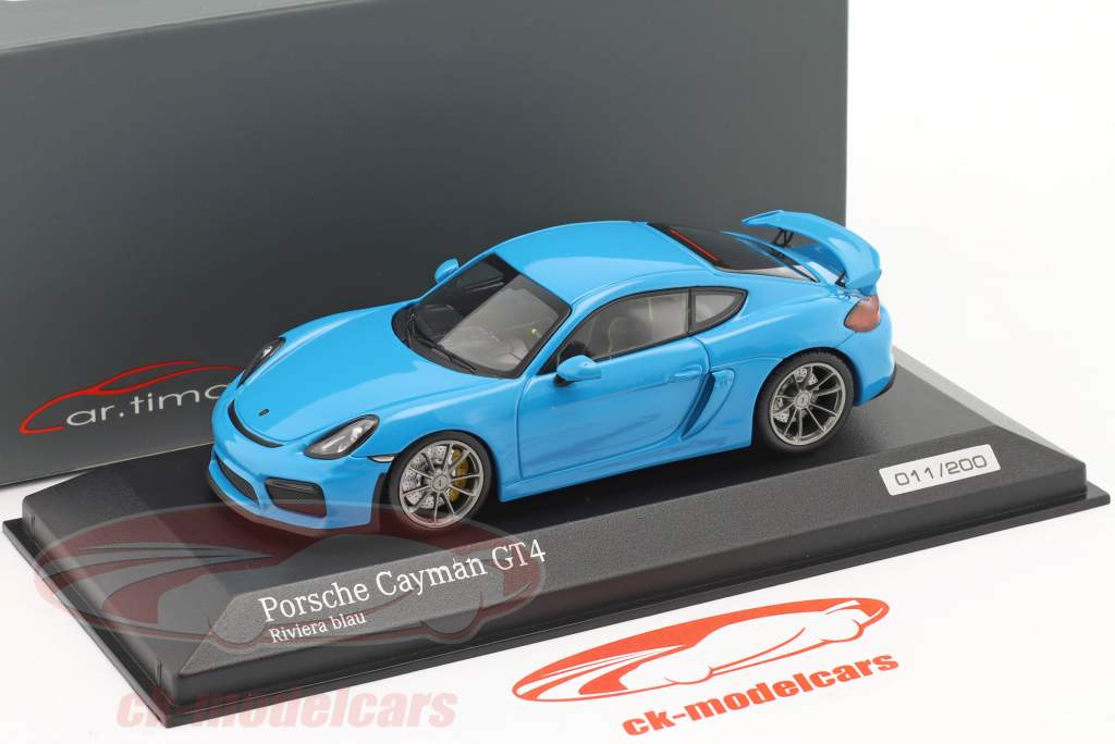Porsche Cayman GT4 riviera azul 1:43 Minichamps