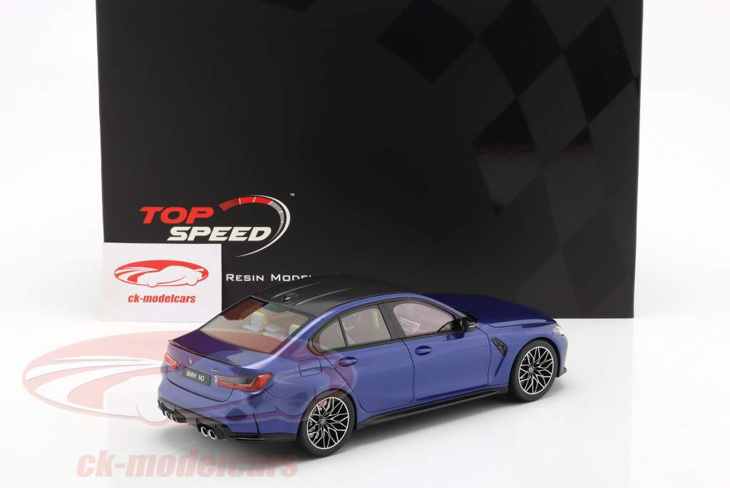 BMW M3 Competition (G80) year 2021 portimao blue metallic 1:18 TrueScale