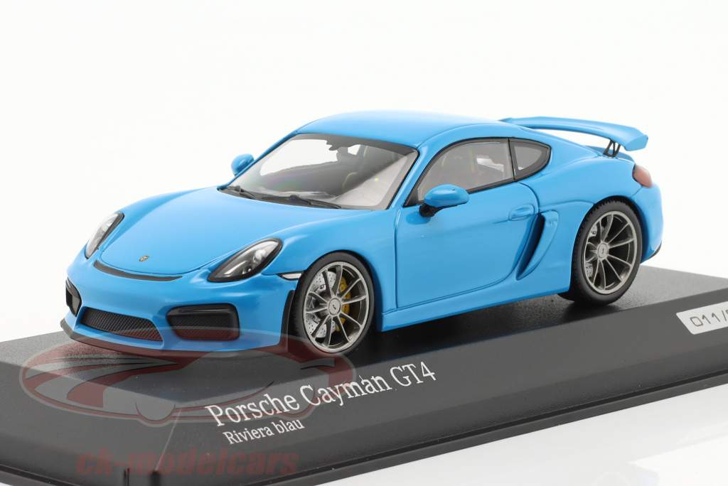 Porsche Cayman GT4 riviera blau 1:43 Minichamps