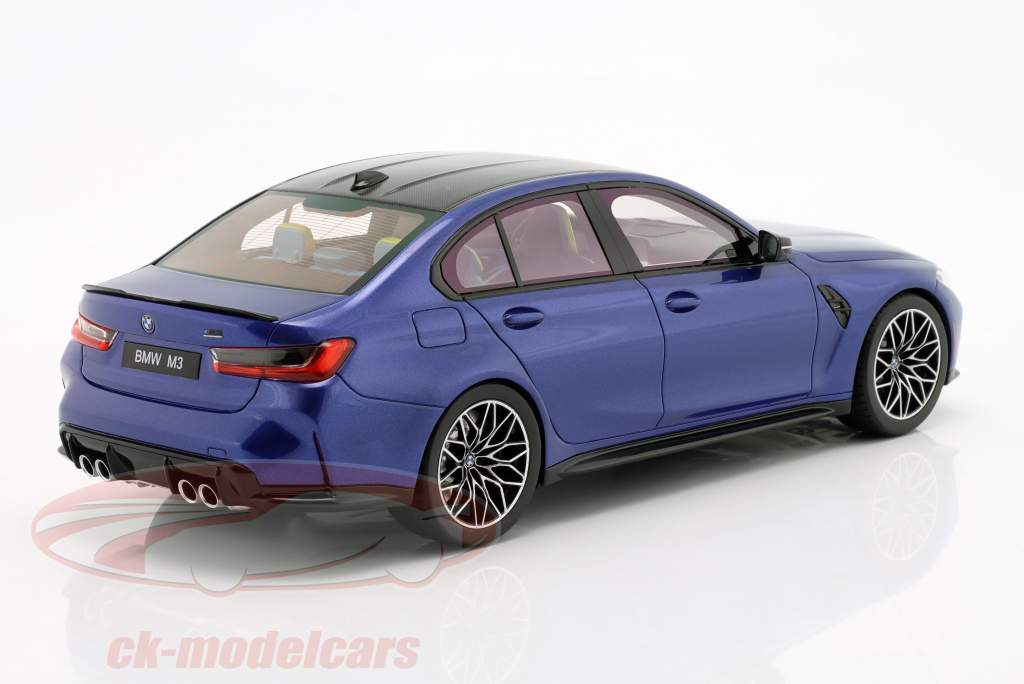 BMW M3 Competition (G80) Año de construcción 2021 portimao azul metálico 1:18 TrueScale