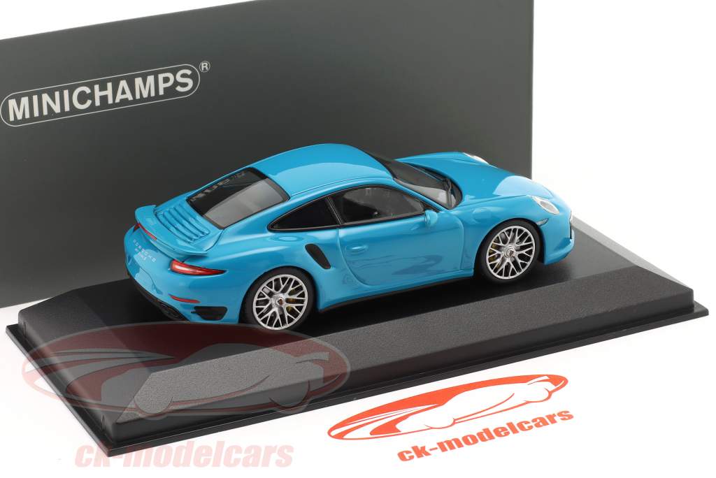 Porsche 911 (991) Turbo S Miami blå 1:43 Minichamps