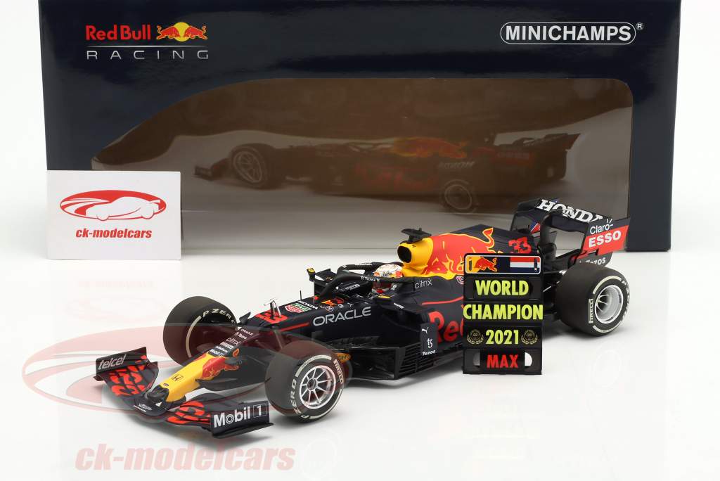 Max Verstappen Red Bull RB16B #33 vinder Abu Dhabi formel 1 Verdensmester 2021 1:18 Minichamps