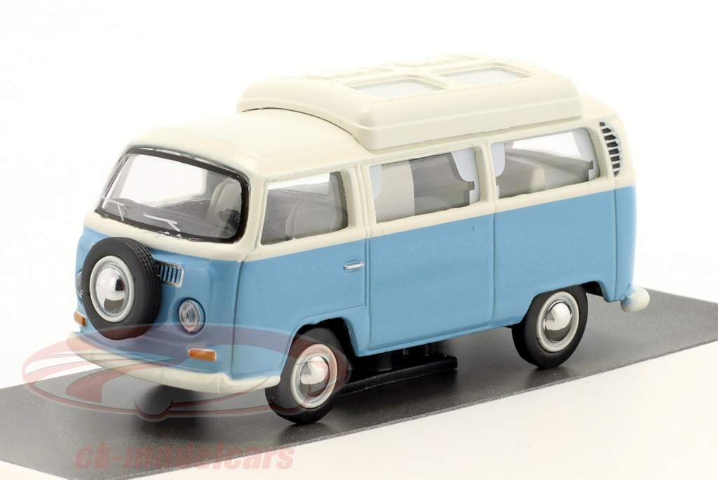 Volkswagen VW T2 Camper Azul claro / Blanco 1:64 Schuco