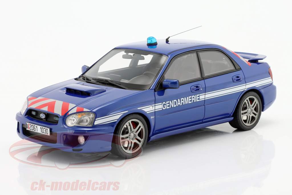 Subaru Impreza STI WRX gendarmeri Byggeår 2006 blå 1:18 OttOmobile