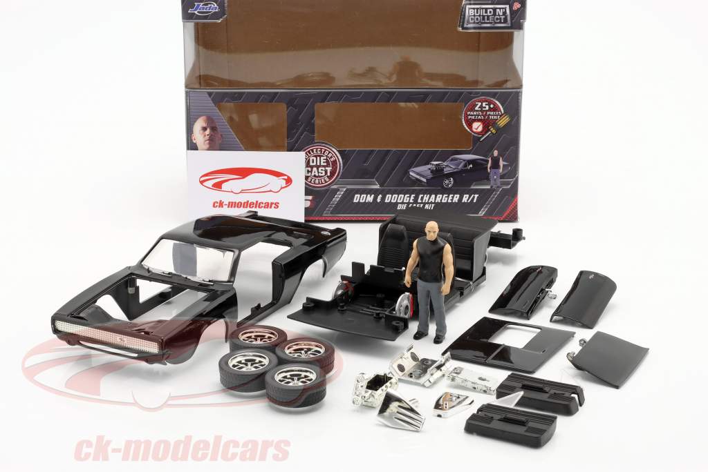 Dom's Dodge Charger R/T 1970 Fast & Furious 2001 negro equipo 1:24 Jada Toys