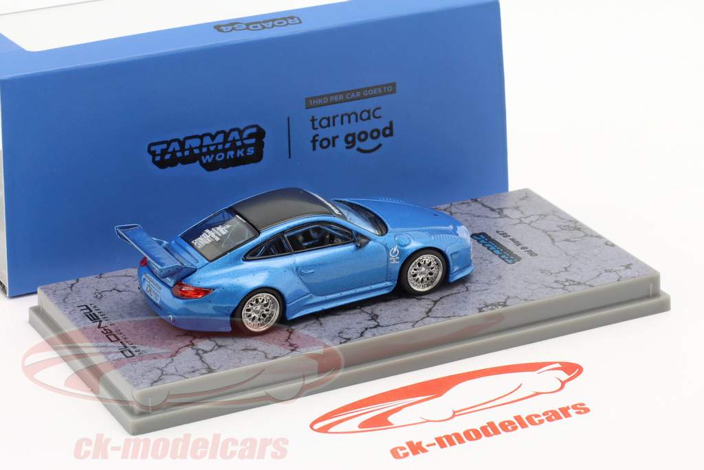 Porsche "Old & New 997" blå metallisk 1:64 Tarmac Works