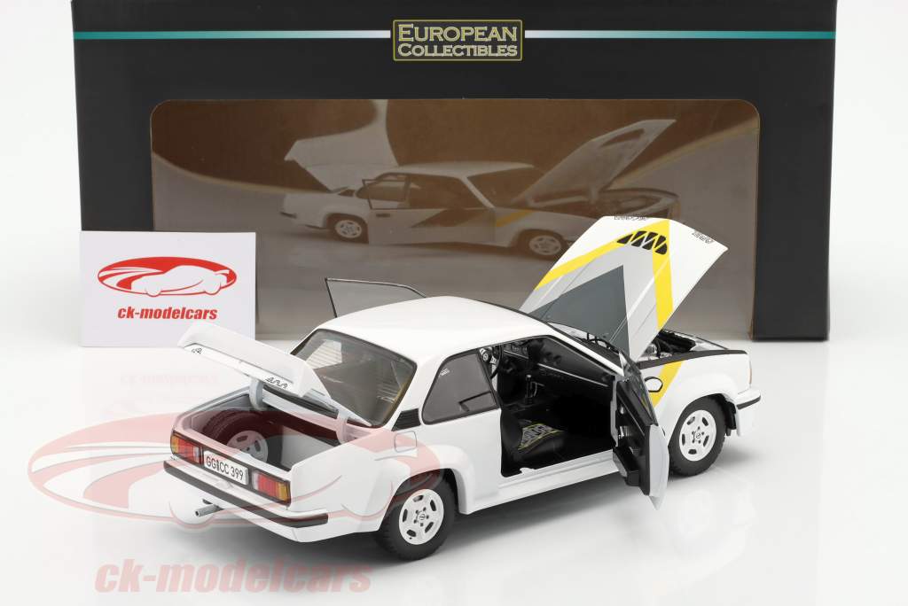 Opel Ascona 400 Año de construcción 1982 Blanco / amarillo / Gris / negro 1:18 Sun Star