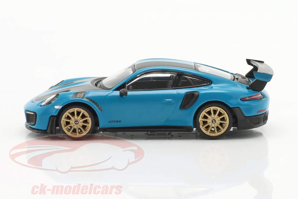 Porsche 911 GT2 RS Weissach Paket LHD Miami blau 1:64 TrueScale