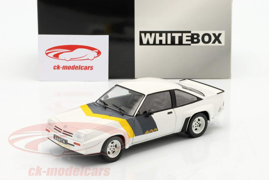 Opel Manta B 400 rally White / yellow / Gray 1:24 WhiteBox