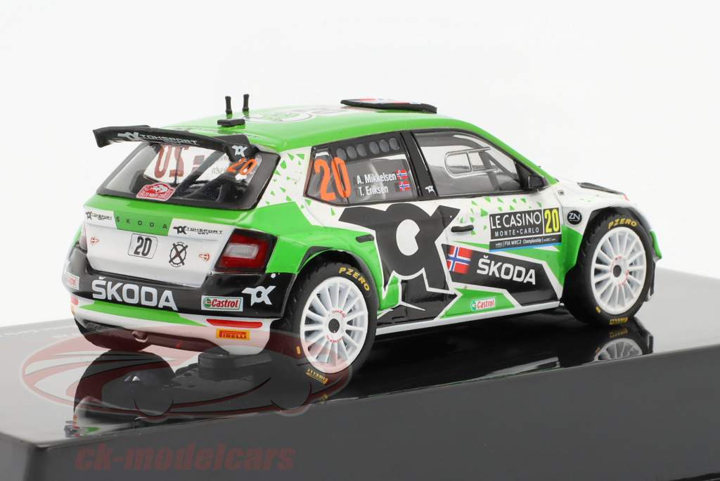 Skoda Fabia Rally2 EVO #20 vinder WRC2 samle Monte Carlo 2022 1:43 Ixo