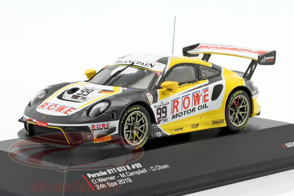 Porsche 911 GT3 R #99 7th 24h Spa 2019 ROWE Racing 1:43 Ixo