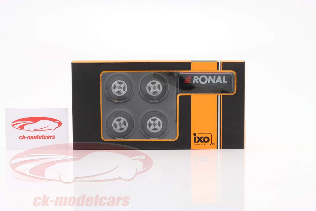 Tires and Rims Set RONAL X Pack (4 pieces) with stand 1:18 Ixo