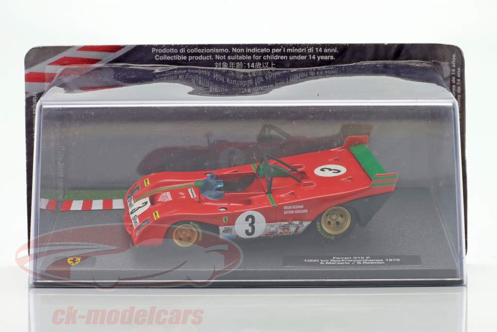 Ferrari 312 PB #3 vinder 24h Spa 1972 Redman, Merzario 1:43 Altaya