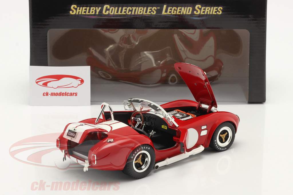 Shelby Cobra 427 S/C Byggeår 1965 rød / hvid 1:18 ShelbyCollectibles / 2. valg