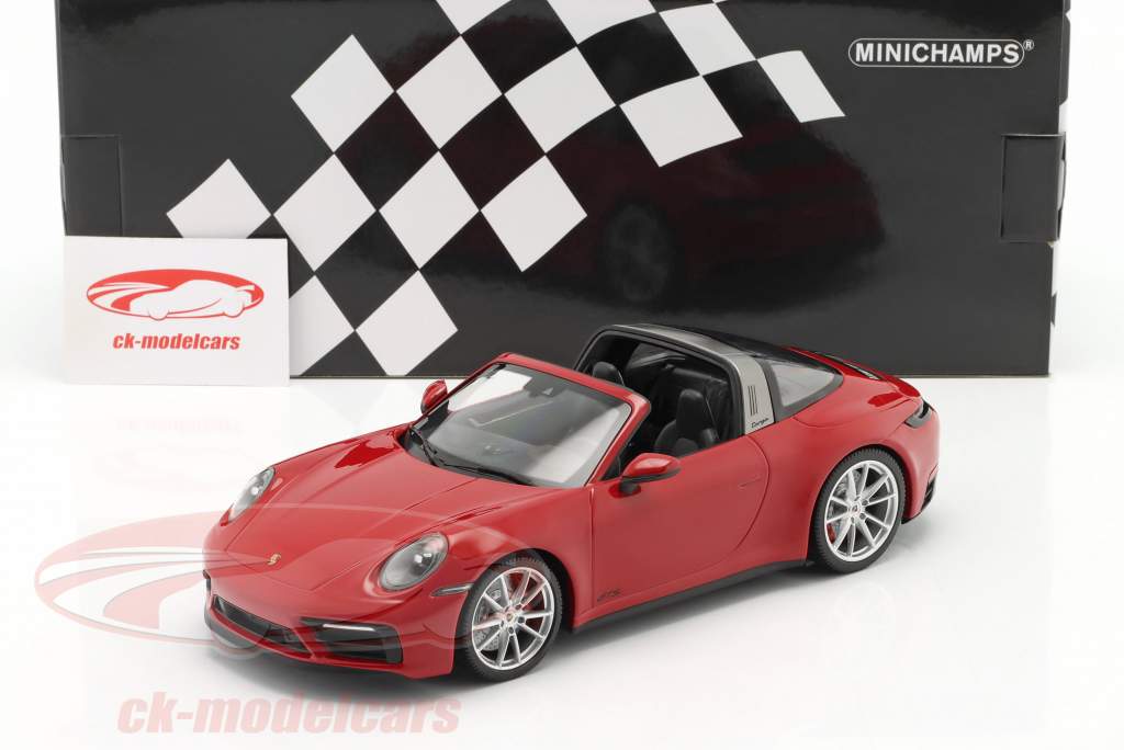 Porsche 911 (992) Targa 4 GTS Baujahr 2021 rot 1:18 Minichamps