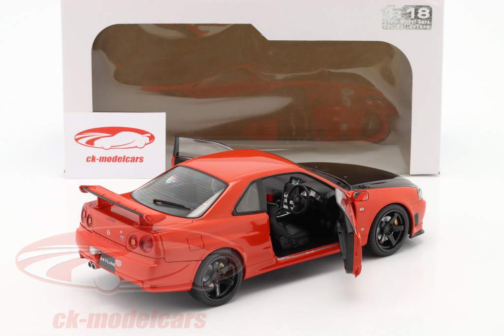 Nissan Skyline GT-R (R34) Construction year 1999 red 1:18 Solido