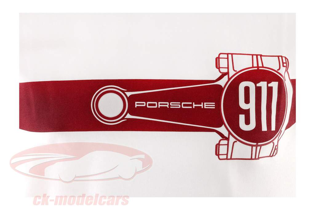 Porsche camiseta 911 biela Blanco / Burdeos rojo