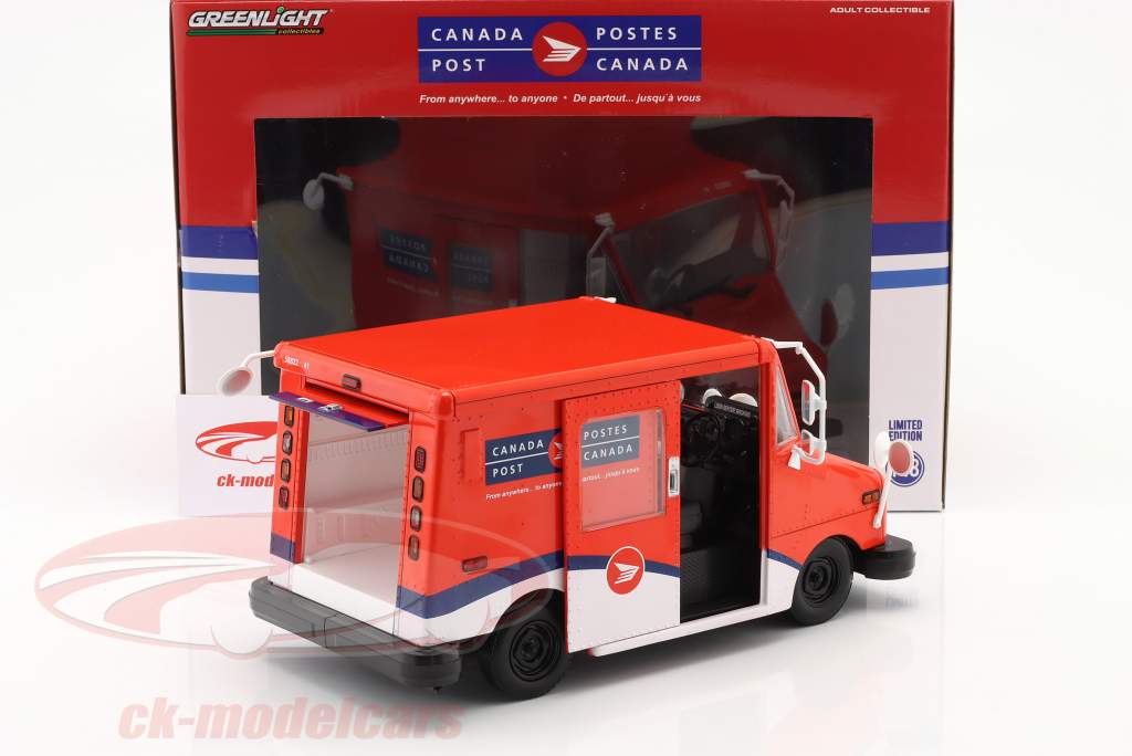 Canada Post Long-Life postvogn (LLV) rød / hvid 1:18 Greenlight
