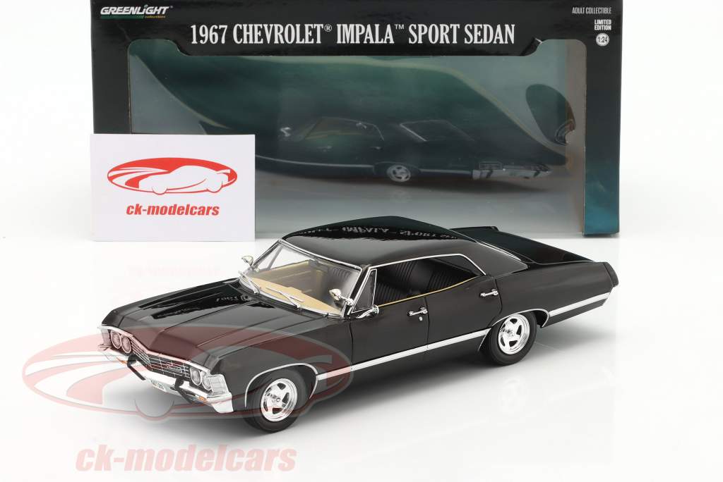 Chevrolet Impala Sport Sedan 建设年份 1967 黑色的 1:24 Greenlight