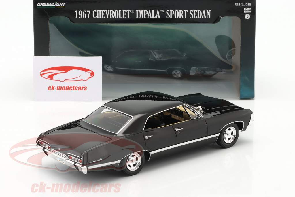 Chevrolet Impala Sport Sedan 建設年 1967 黒 1:24 Greenlight