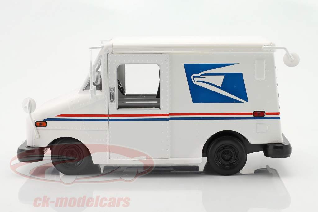 United States Postal Service (USPS) postvogn (LLV) hvid 1:18 Greenlight