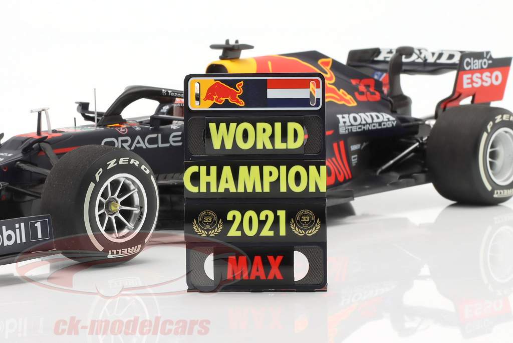 Max Verstappen Red Bull RB16B #33 Sieger Abu Dhabi Formel 1 Weltmeister 2021 1:18 Minichamps