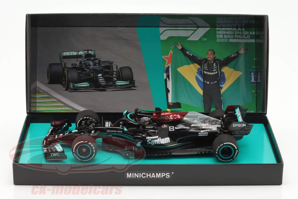 L. Hamilton Mercedes-AMG F1 W12 #44 ganador brasileño GP fórmula 1 2021 1:18 Minichamps