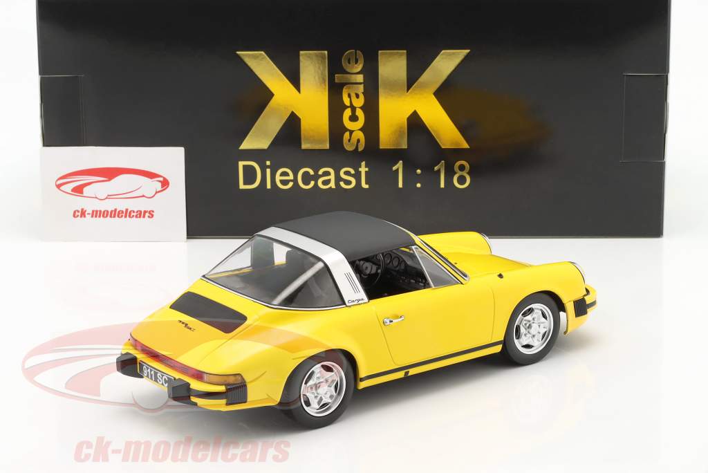 Porsche 911 SC Targa Baujahr 1978 gelb 1:18 KK-Scale