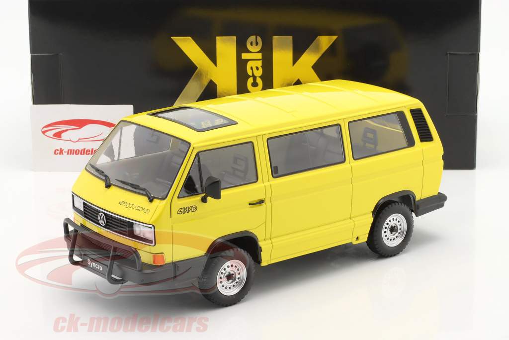 Volkswagen VW Bus T3 Syncro Année de construction 1987 jaune 1:18 KK-Scale